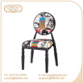 novo design vintage coffee shop colorido ferro cadeira de metal fezes com as costas
